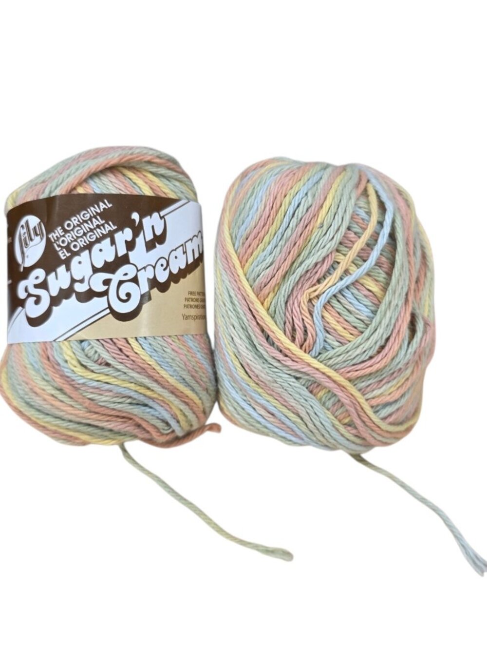 Lily Sugar'n Cream Yarn- Ombres, 100% cotton, 2 Packs As Shown